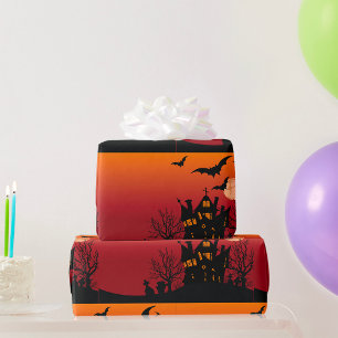 Papel De Presente Noite de Halloween de Spooky Haunted House