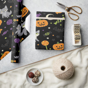 Papel De Presente Noite de Halloween do Wolf Pack Assombrado