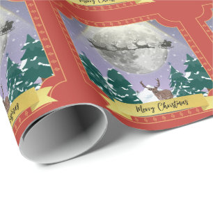 Papel De Presente Noite de Natais vintages Modernos com Papais noeis
