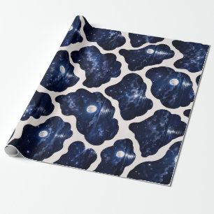 Papel De Presente Noite de Oceano Enluarada e Estrelada