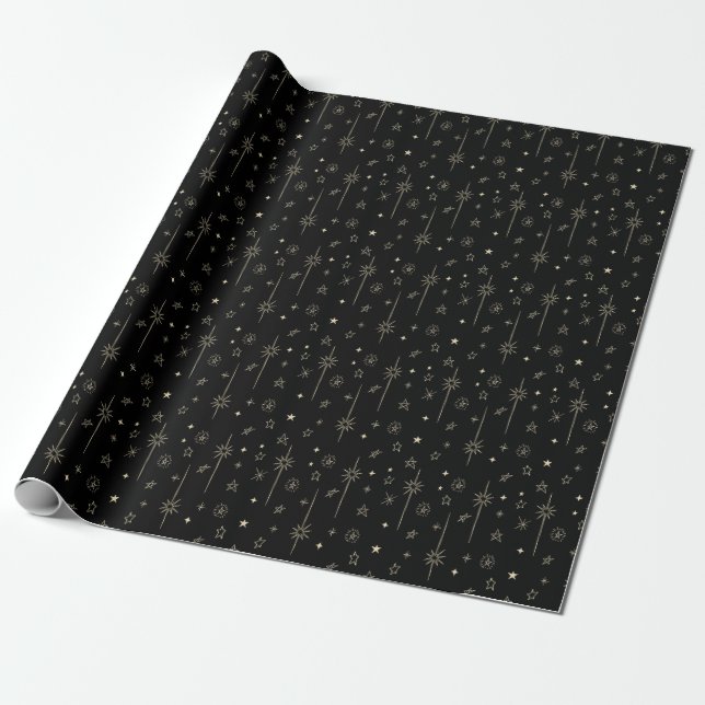 Papel De Presente Noite Estelar Estrela Celestial (Desenrolado)