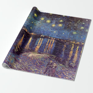 Papel De Presente Noite Estrelada sobre o Ródano por Vincent van Gog