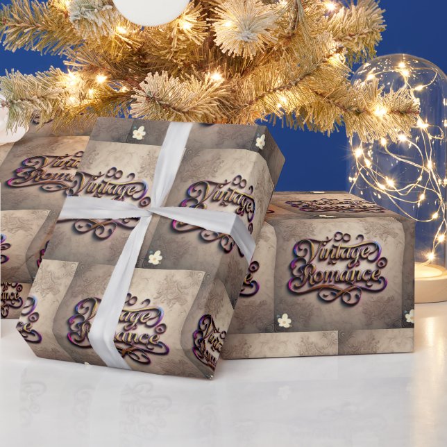 Papel De Presente "Noites de Vintage Romântica" (Feriados)