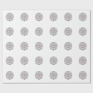 Papel De Presente Noiva Americana Desenho Vetorial de Casamento Patr