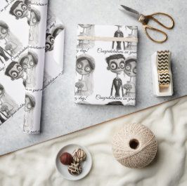 Papel De Presente Noiva branca e noiva gótica