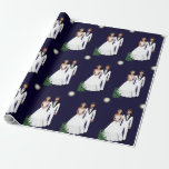 Papel De Presente Noiva da Lua e Casamento de Noite<br><div class="desc">Linda Noiva e Horto em uma vista cênica à luz do luar faz um papel de embrulho único para o casal especial.</div>