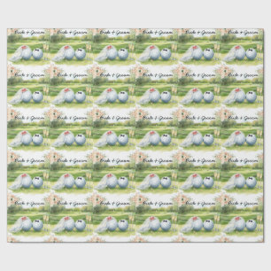 Papel De Presente Noiva de casamento de golfe noivo bola de golfe em