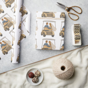 Papel De Presente Noiva e noiva em um presente de casamentos de carr