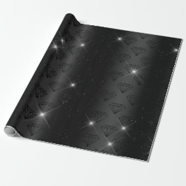 Papel De Presente Noiva Elegante Faísca Diamante Preto Engajamento