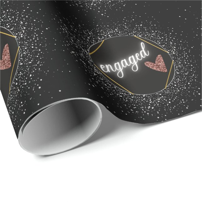 Papel De Presente Noiva Glam Black e Silver   (Ponta do rolo)