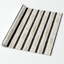 Papel De Presente Noiva Listras Brancas Pretas Creme Champanhe