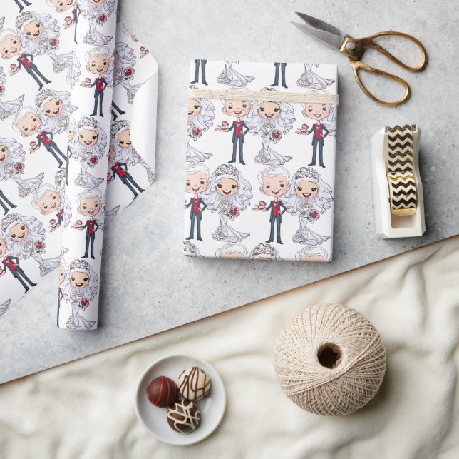 Papel De Presente Noiva Ou Casamento (Artesanato)