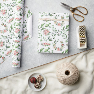 Papel De Presente Noiva Rosa Fresca em Flor
