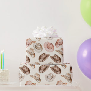 Papel De Presente Noivado de Chapéus do Sudoeste Rosa Castanho