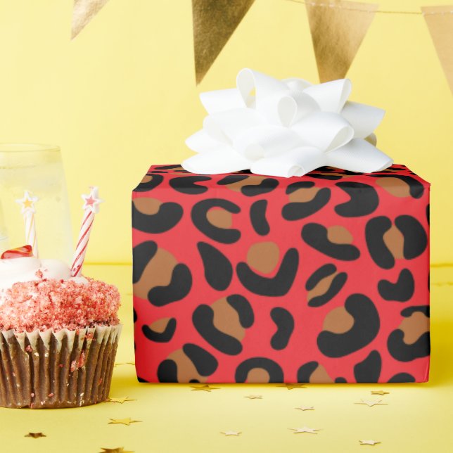 Papel De Presente Noivado de Padrão-Leopardo Selvagem Presente Verme (Festa de aniversário)