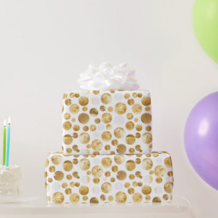 Papel De Presente Noivado Dourado dos pontos do Glam Abstrato