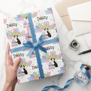 Papel De Presente Noivado Negro Tricolorido Aussiedoododle