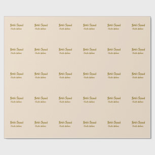 Papel De Presente Noivas da noiva nome laranja dourado casamento 