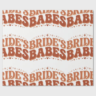 Papel De Presente Noivas Retro Babes Terracotta Despedida de Solteir