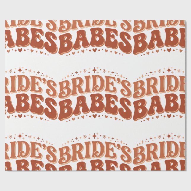 Papel De Presente Noivas Retro Babes Terracotta Despedida de Solteir (Aberto)