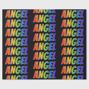 Papel De Presente Nome "ANJO" do arco-íris; Divertimento & colorido