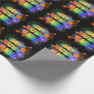 Papel De Presente Nome "ANNA", Diversão "FELIZ ANIVERSÁRIO"