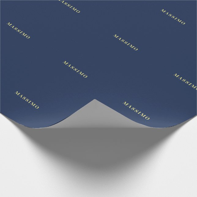 Papel De Presente Nome Azul Profissional Clássico Minimalista (Ponta)