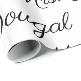 Papel De Presente Nome-Casamento Wedding personalizado Gfitwrap B &