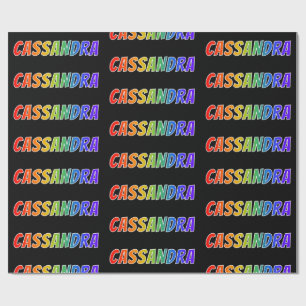Papel De Presente Nome "CASSANDRA" em Arco-Íris; Divertido & Colorid