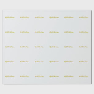 Papel De Presente Nome com Escrita Manual Minimalista Moderna em Cor