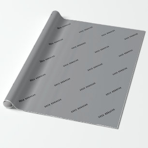 Papel De Presente Nome com Estilo Moderno Cinza e Preto