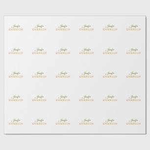 Papel De Presente Nome cor dourada profissional minimalista moderna