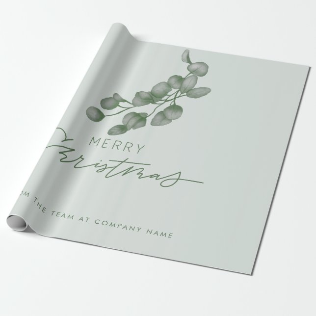 Papel De Presente Nome da Empresa Personalizada Natal Feliz (Desenrolado)