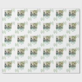 Papel De Presente Nome da família árvore de Natal verde foto moderna