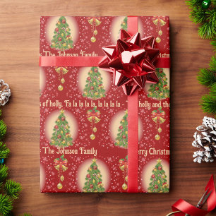 Papel De Presente Nome da família & Canções de Natal favoritas cláss
