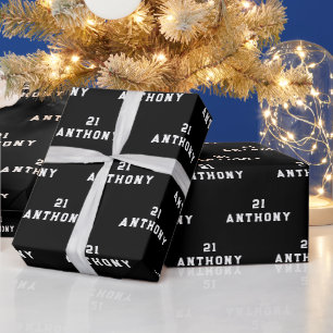 Papel De Presente Nome da Festa de Aniversário de 21 Anos Padrão Pre