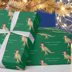 Papel De Presente Nome da Rapariga Personalizada do Dinossauro de Na
