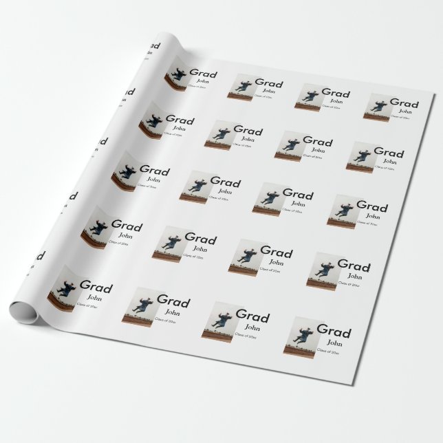 Papel De Presente nome de adição de garoto data ano texto QR felicit (Desenrolado)