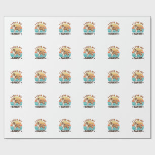 Papel De Presente Nome de cachorro personalizado design retrô pôr do