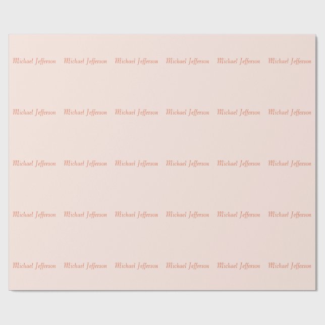 Papel De Presente Nome de letra manuscrita elegante simples (Aberto)