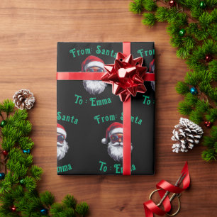 Papel De Presente Nome de Papai Noel no Chapéu de Presente, Presente