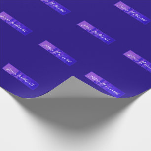 Papel De Presente Nome de Script Elegante Moderno e Monograma Roxo