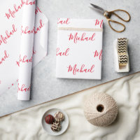 Nome de Script Elegante Personalizado Vermelho