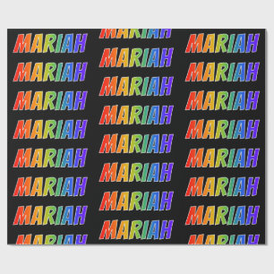 Papel De Presente Nome do Arco-Íris "MARIAH"; Divertido e colorido