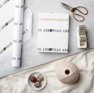 Papel De Presente Nome do Arkansas com letra de forma estadual