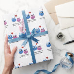 Papel De Presente Nome do Casal da Coruja de Casamento<br><div class="desc">Personalize seu presente de casamento para o casal feliz com este papel de embrulho de coruja fofo! Também perfeito para um chá de panela ou festa de noivado! Personalize com o nome da noiva e o nome do noivo.</div>