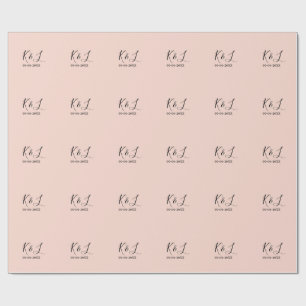 Papel De Presente nome do casal de casamento letra data fundo pastel