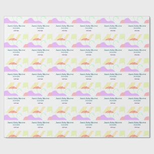 Papel De Presente Nome do chá de fraldas em forma de abstrato neutro