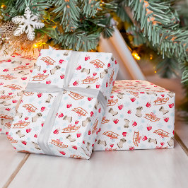 Papel De Presente Nome do padrão de cor da água da neve do chocolate