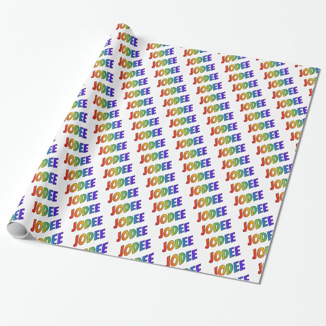 Papel De Presente Nome do Padrão do Espectro Arco-Íris "JODEE" (Desenrolado)